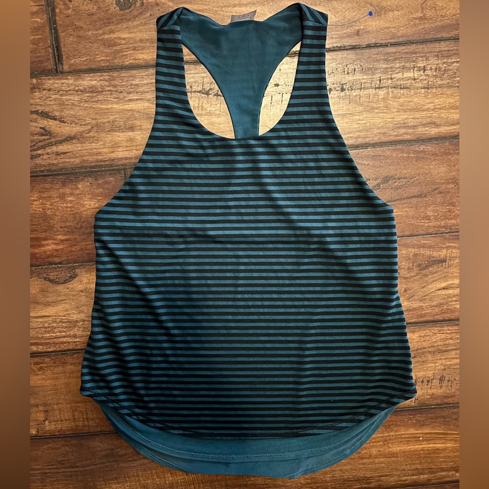 CALIA by Carrie Underwood Black and Green Striped Tank Top